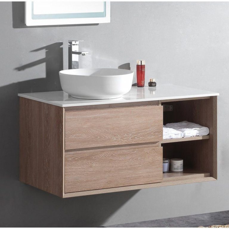 light bathroom vanity unit wood